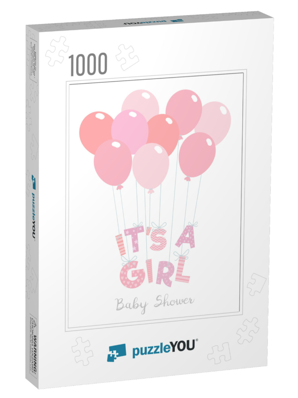 Baby Shower Invitation for Girls. Its a Girl... Jigsaw Puzzle with 1000 pieces