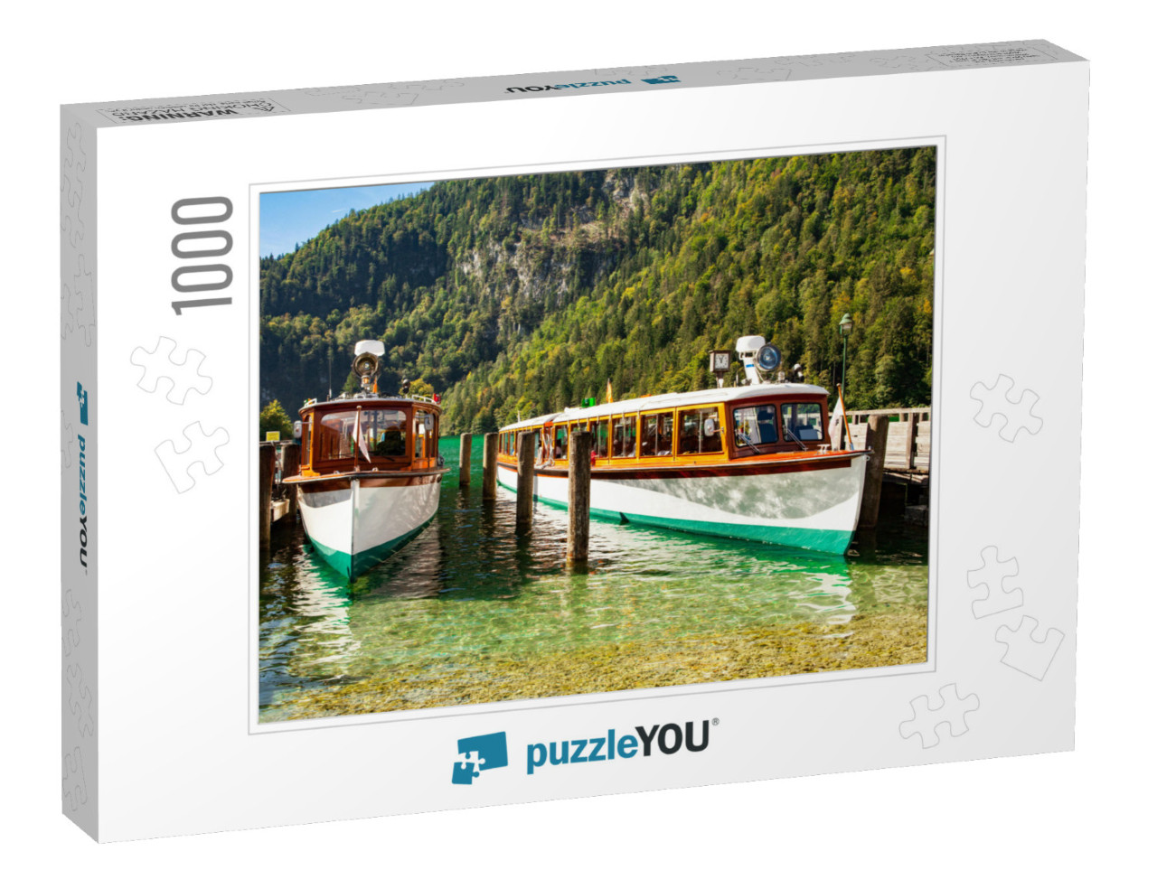 Electric Tourist Boats on Beautiful Lake Konigssee Pier B... Jigsaw Puzzle with 1000 pieces