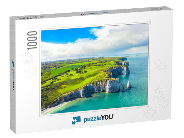 Picturesque Panoramic Landscape on the Cliffs of Etretat... Jigsaw Puzzle with 1000 pieces