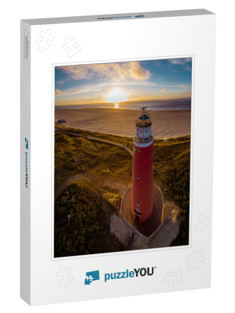 Lighthouse Texel Netherlands, Dutch Lighthouse Holland, R... Jigsaw Puzzle