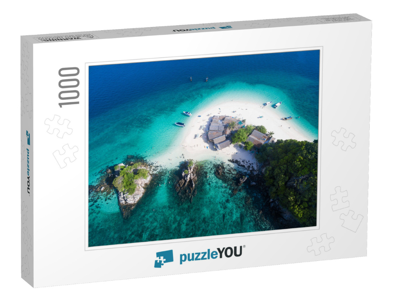 Top View of Small Isolated Tropical Island with White San... Jigsaw Puzzle with 1000 pieces