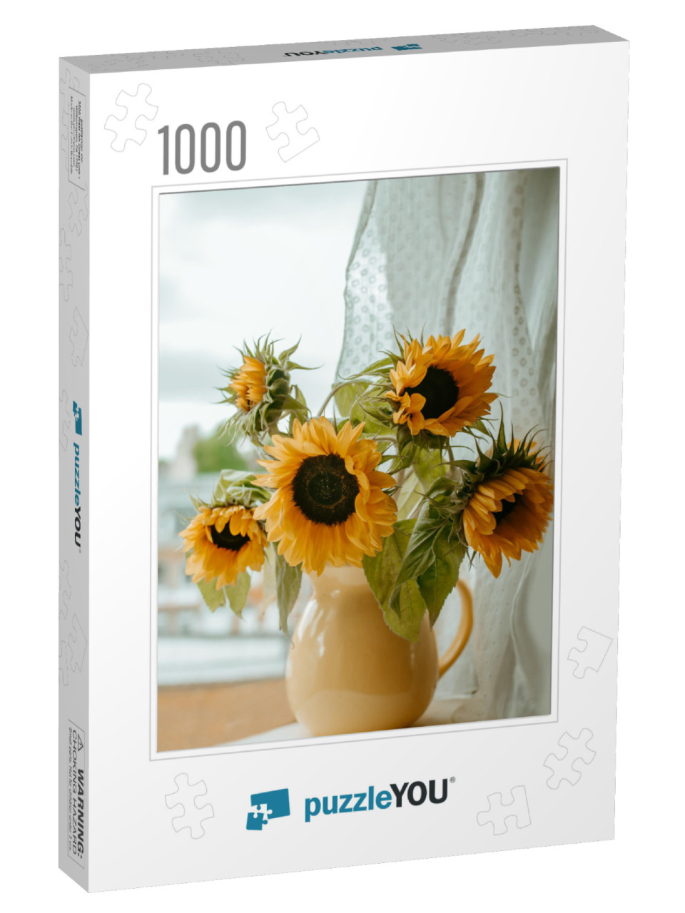 Sunflowers in the Vase on the Windowsill... Jigsaw Puzzle with 1000 pieces