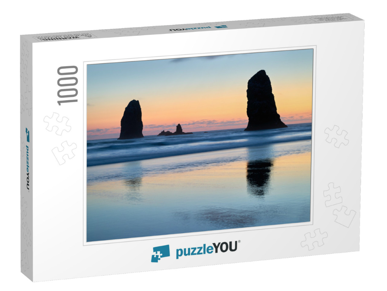 The Needles & Surf Cannon Beach. Sunset At the Needles in... Jigsaw Puzzle with 1000 pieces