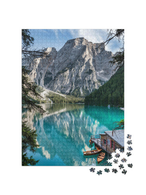 Lago Di Braies, Pragser Wildsee, Italy... Jigsaw Puzzle with 1000 pieces