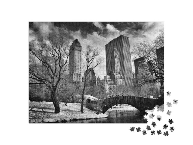 New York City - Central Park in Winter -Gapstow Bridge... Jigsaw Puzzle with 1000 pieces