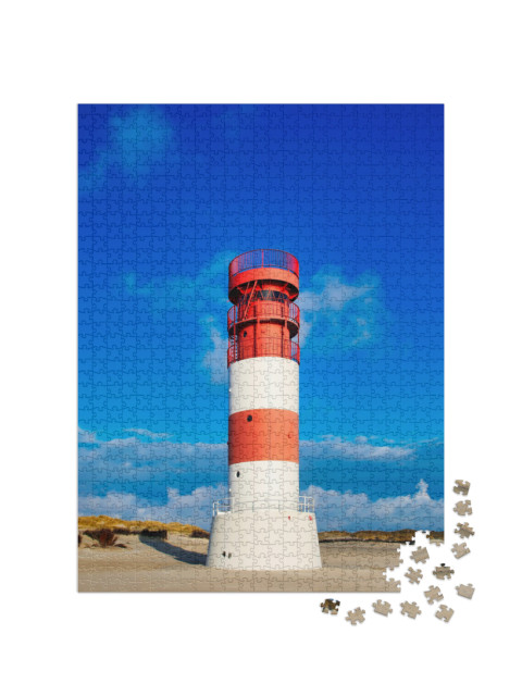 The Lighthouse At Helgoland Dune, Schleswig-Holstein, Ger... Jigsaw Puzzle with 1000 pieces