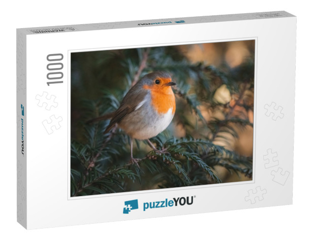 A Robin Sitting on a Green Branch... Jigsaw Puzzle with 1000 pieces