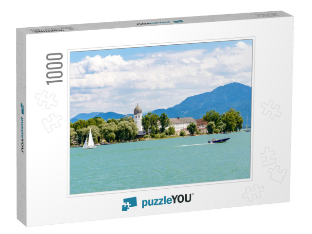 Fraueninsel, Frauenchiemsee on Lake Chiemsee with Boat, S... Jigsaw Puzzle with 1000 pieces