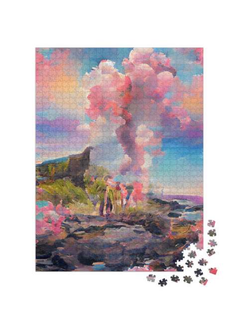 Hawaii Volcanoes National Park with Active Kilauea Volcan... Jigsaw Puzzle with 1000 pieces