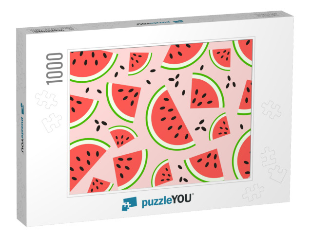 Watermelon Pattern Vector... Jigsaw Puzzle with 1000 pieces