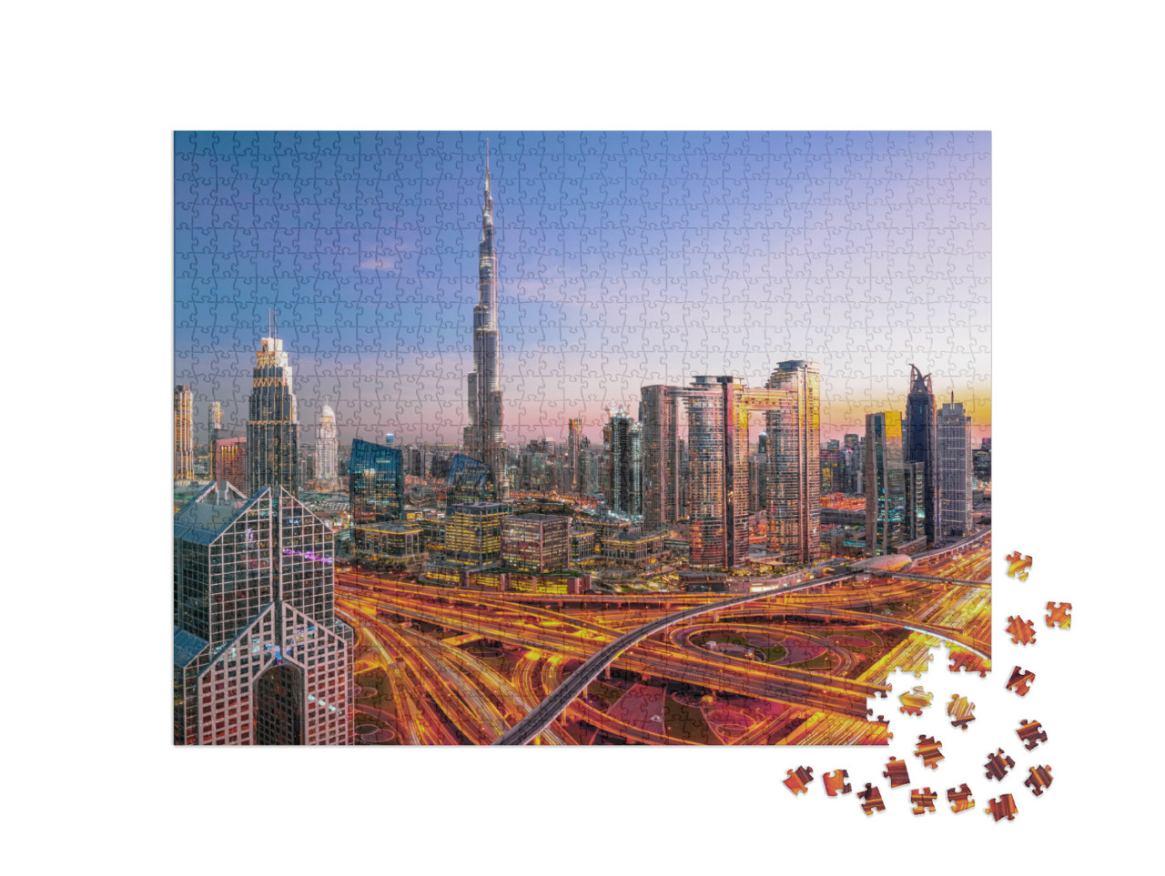 Dubai City Center Skyline - Amazing Cityscape with Luxury... Jigsaw Puzzle with 1000 pieces