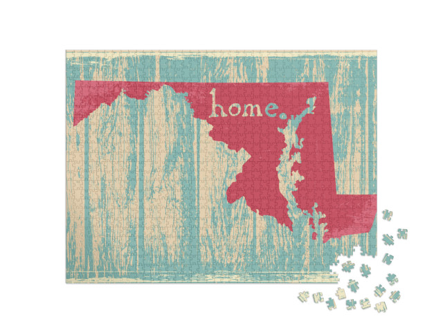 Maryland Nostalgic Rustic Vintage State Vector Sign... Jigsaw Puzzle with 1000 pieces