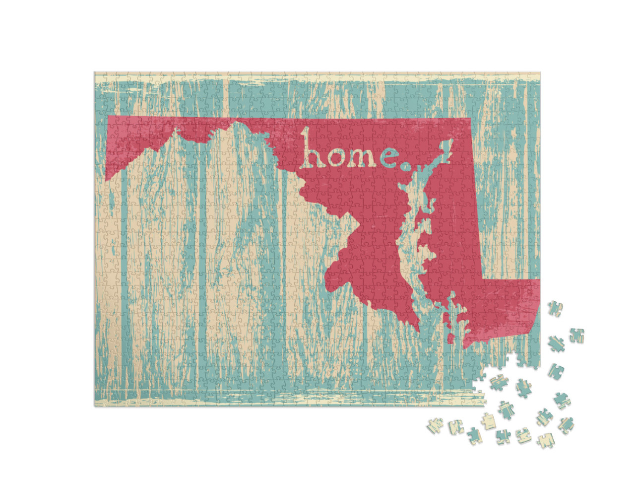 Maryland Nostalgic Rustic Vintage State Vector Sign... Jigsaw Puzzle with 1000 pieces