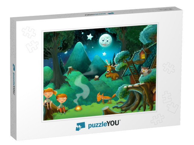 Fable Stage - Cartoon Illustration for the Children... Jigsaw Puzzle