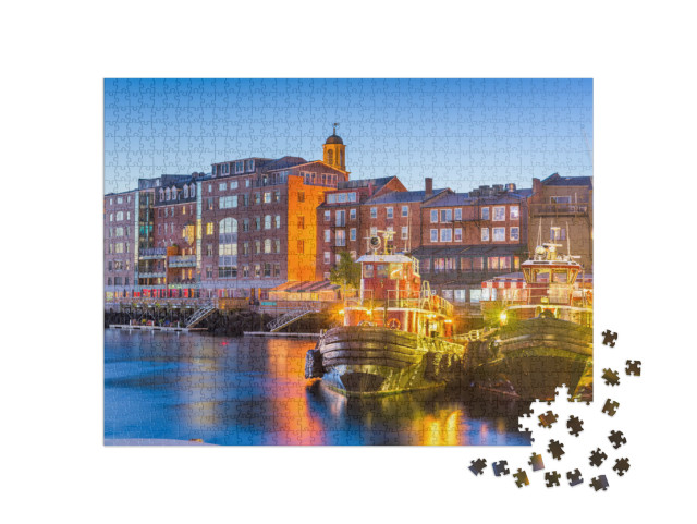 Portsmouth, New Hampshire, USA Town Cityscape on the River... Jigsaw Puzzle with 1000 pieces