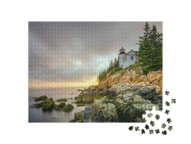 Bass Harbor Head Light in Acadia National Park, Maine At... Jigsaw Puzzle with 1000 pieces