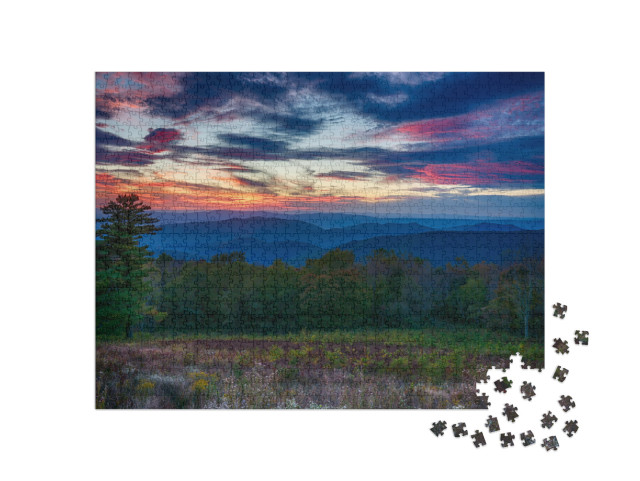 Sunset Over the Blue Ridge Mountains in Shenandoah Nation... Jigsaw Puzzle with 1000 pieces