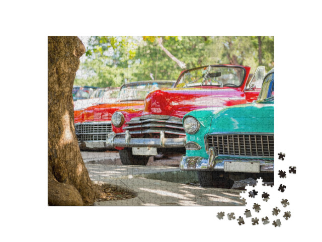 Classic Cars in Havana, Cuba... Jigsaw Puzzle with 1000 pieces