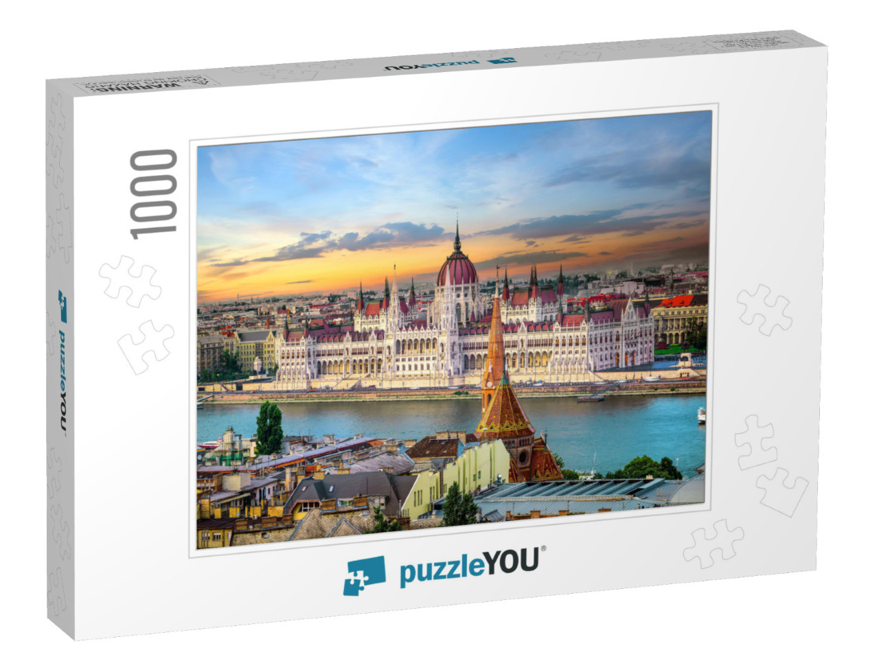 Bright Sunset Over Famous Landmarks in Budapest... Jigsaw Puzzle with 1000 pieces