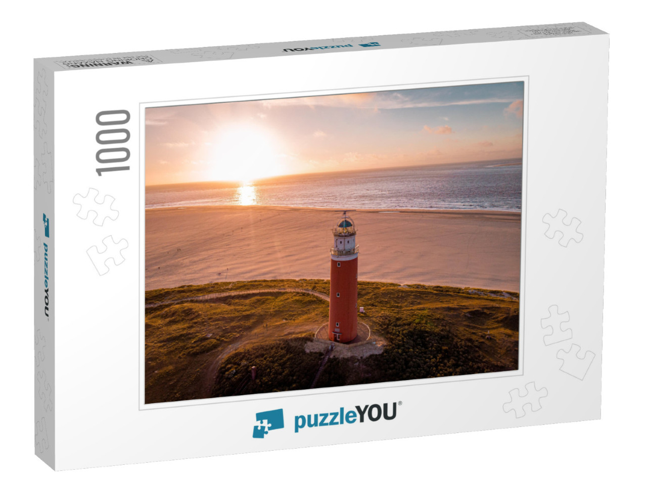 Texel Lighthouse During Sunset Netherlands Dutch Island T... Jigsaw Puzzle with 1000 pieces