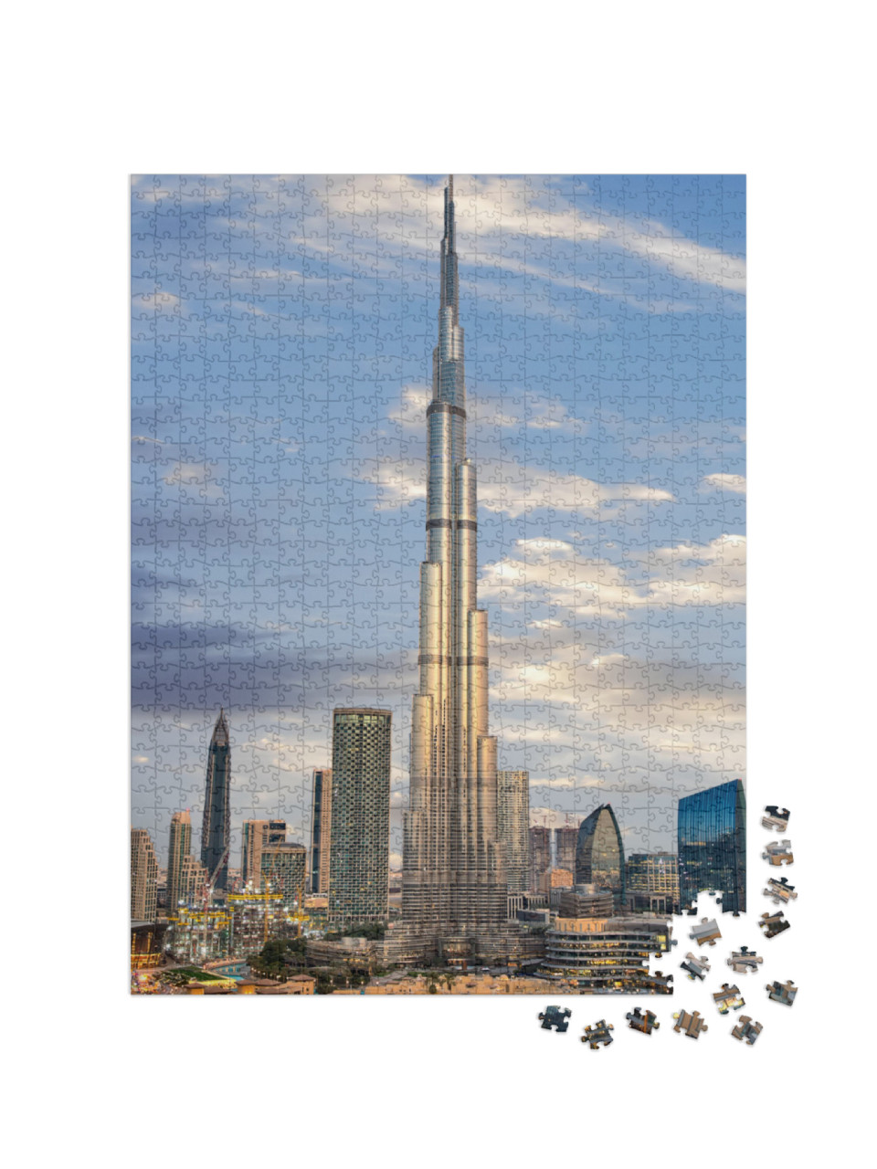 Amazing Panoramic View on Dubai Futuristic Skyline, Downt... Jigsaw Puzzle with 1000 pieces