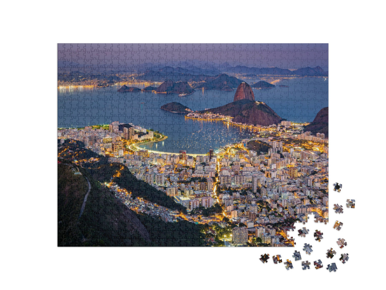 Spectacular Aerial View Over Rio De Janeiro as Viewed fro... Jigsaw Puzzle with 1000 pieces