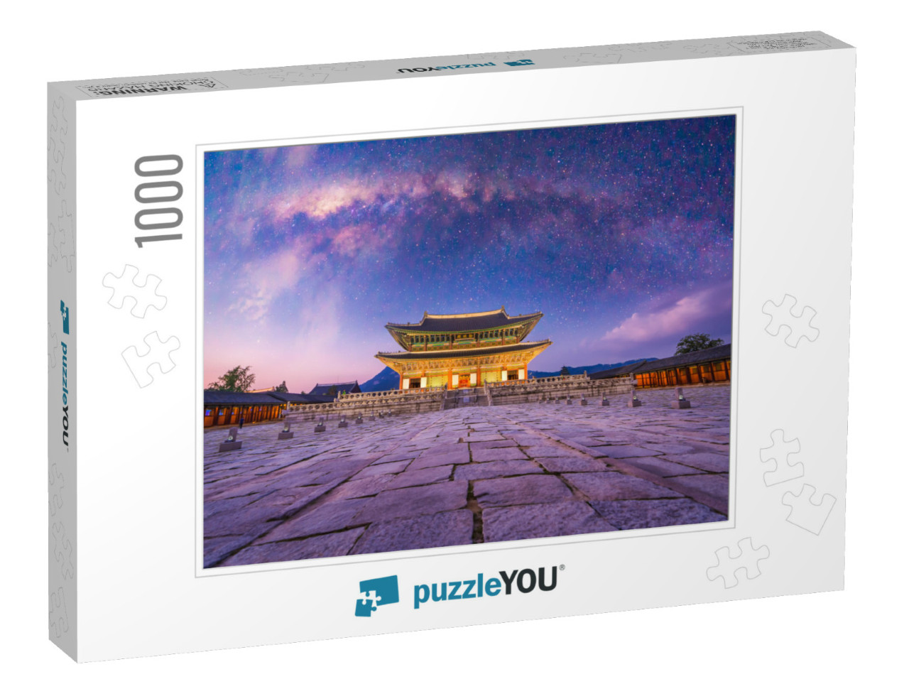 Twilight Time View Milky Way with Gyeongbokgung Palace La... Jigsaw Puzzle with 1000 pieces