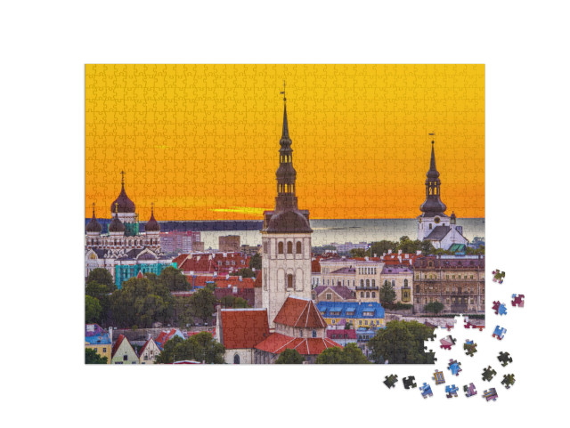 Skyline of Tallinn, Estonia At the Old City... Jigsaw Puzzle with 1000 pieces