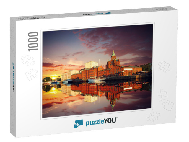 Embankment in Helsinki At Summer Evening, Finland. Uspens... Jigsaw Puzzle with 1000 pieces