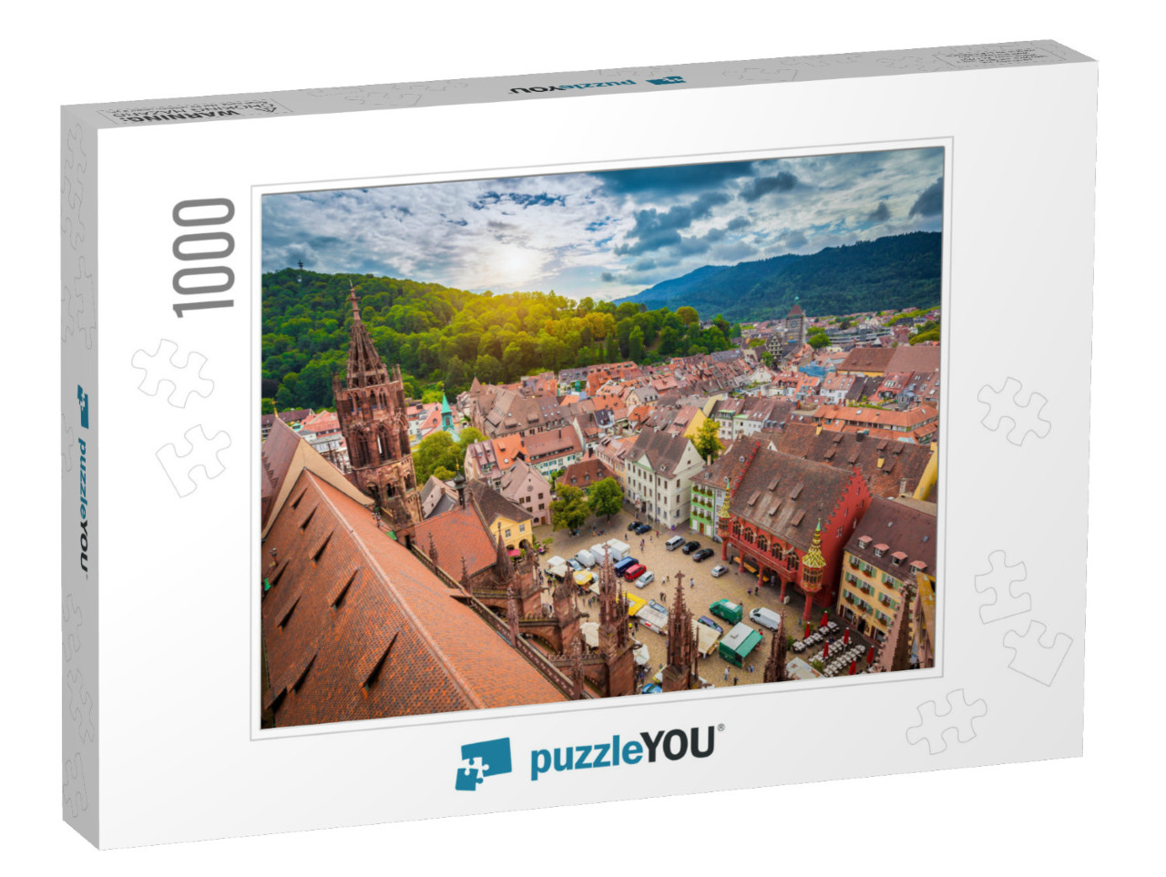 Aerial View of the Historic City Center of Freiburg Im Br... Jigsaw Puzzle with 1000 pieces