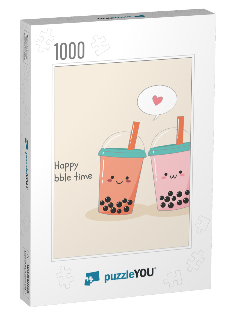 Cute Couple of Bubble Milk Ice Teas in Plastic Containers... Jigsaw Puzzle with 1000 pieces