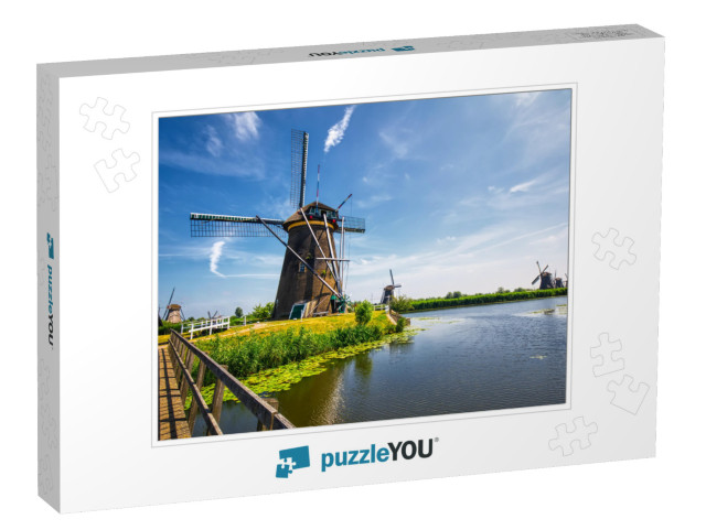 View of Traditional Windmills in Kinderdijk, the Netherla... Jigsaw Puzzle