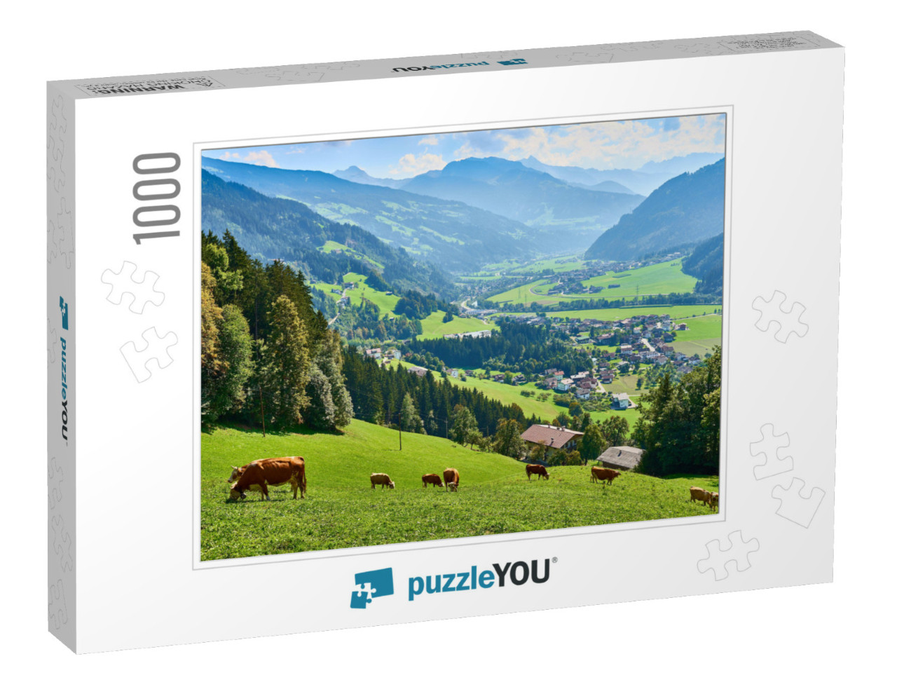 View Over Beautiful Valley Zillertal in Tirol in Austria... Jigsaw Puzzle with 1000 pieces