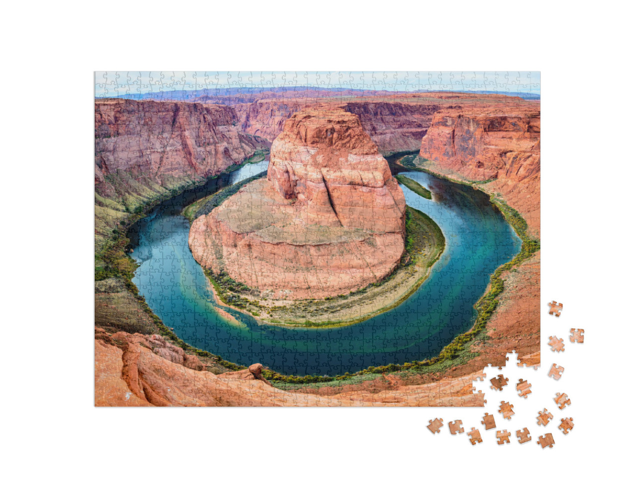 Horseshoe Bend Panorama At Noon. Grand Canyon, Page Arizo... Jigsaw Puzzle with 1000 pieces