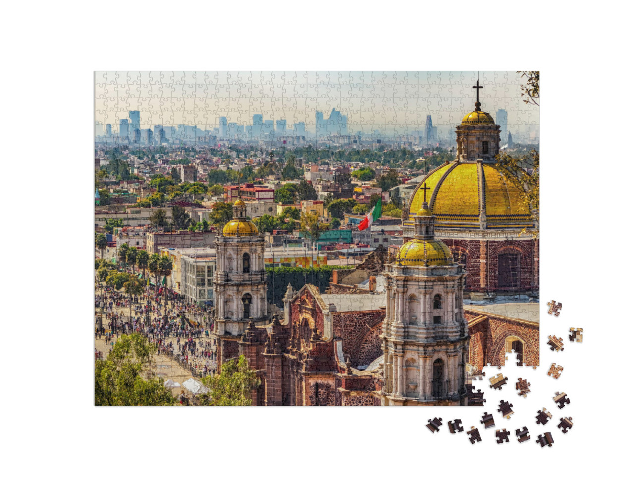 Mexico. Basilica of Our Lady of Guadalupe. Cupolas of the... Jigsaw Puzzle with 1000 pieces