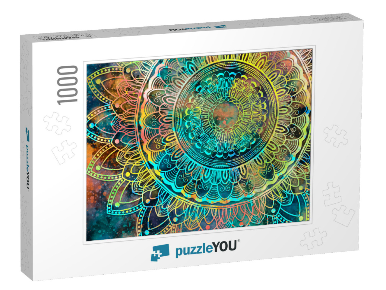 Abstract Mandala Graphic Design & Watercolor Digital Art... Jigsaw Puzzle with 1000 pieces