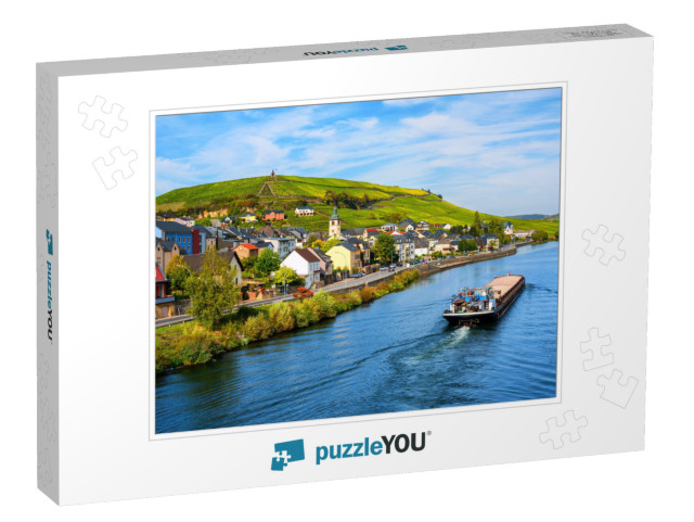 Moselle River by Wormeldange, Luxembourg Country, with Vi... Jigsaw Puzzle