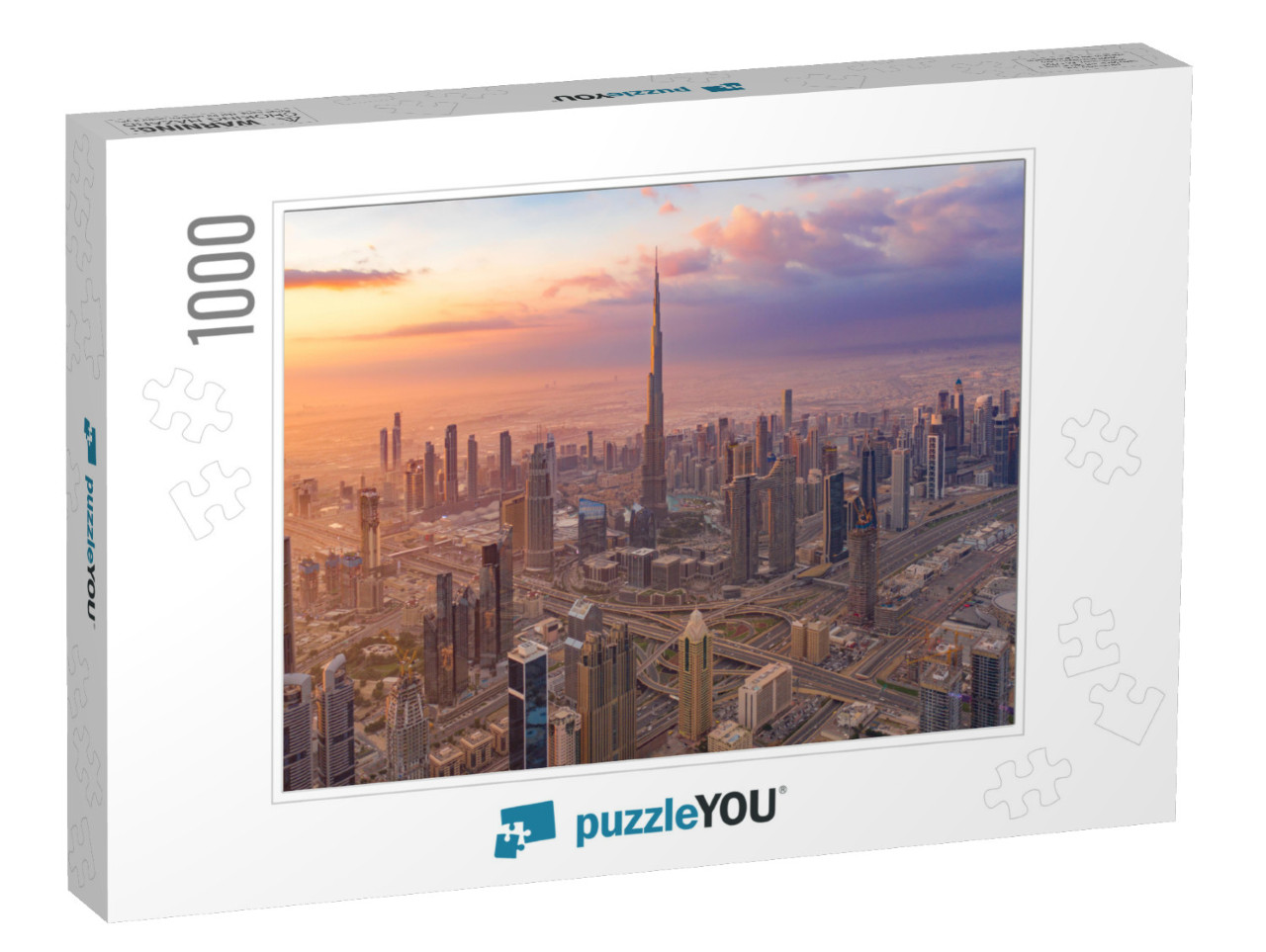 Aerial View of Burj Khalifa in Dubai Downtown Skyline & H... Jigsaw Puzzle with 1000 pieces