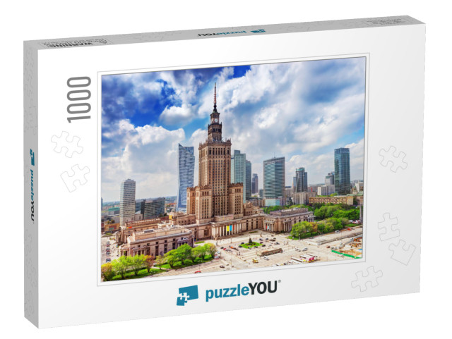 Warsaw, Poland. Aerial View Palace of Culture & Science &... Jigsaw Puzzle with 1000 pieces