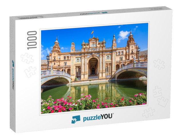 Seville, Spain At Spanish Square Plaza De Espana... Jigsaw Puzzle with 1000 pieces