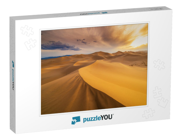 Sunset Over the Sand Dunes in the Desert. Death Valley, U... Jigsaw Puzzle