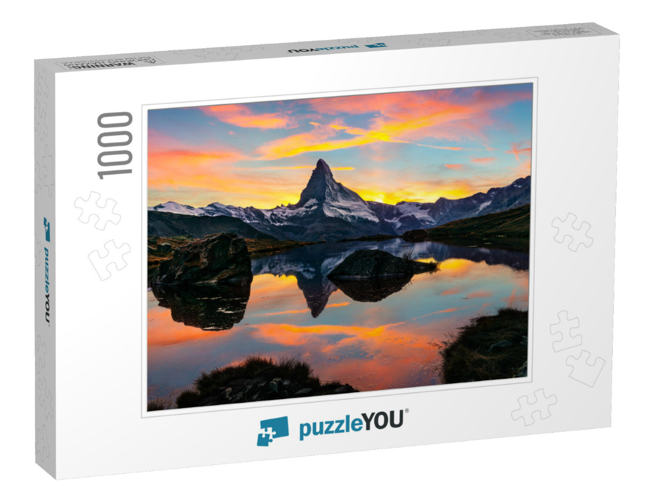 Exciting Morning View of Stellisee Lake with Matterhorn/C... Jigsaw Puzzle with 1000 pieces