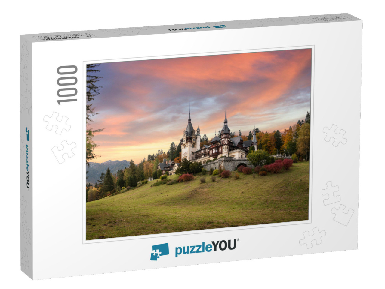 Panorama of Peles Castle, Romania. Beautiful Famous Royal... Jigsaw Puzzle with 1000 pieces