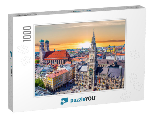 Munich in Sunset Bavaria Germany... Jigsaw Puzzle with 1000 pieces