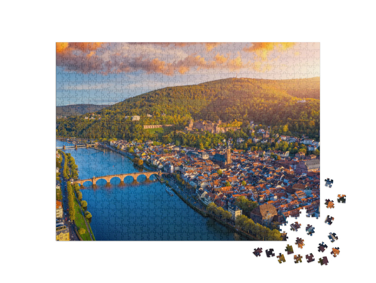 Heidelberg Skyline Aerial View from Above. Heidelberg Sky... Jigsaw Puzzle with 1000 pieces