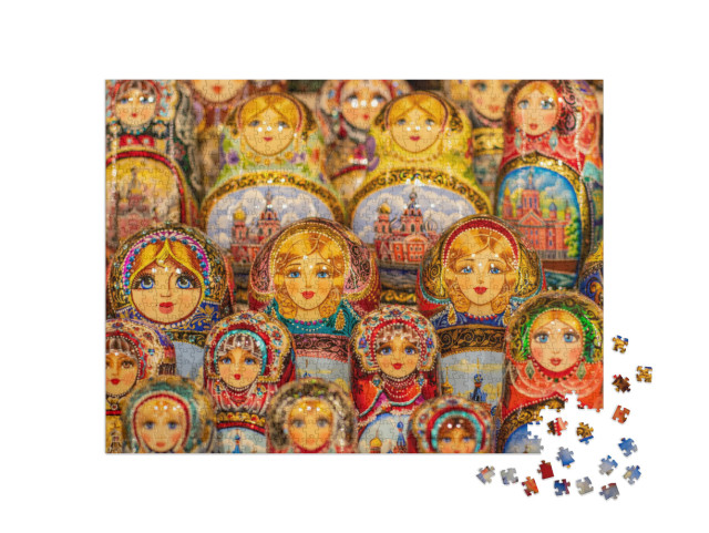 Wooden Nesting Dolls or Russian Matryoshka Dolls for Sale... Jigsaw Puzzle with 1000 pieces