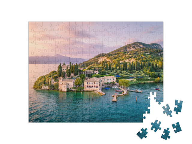 Punta San Vigilio on Garda Lake, Verona Province, Veneto... Jigsaw Puzzle with 200 pieces