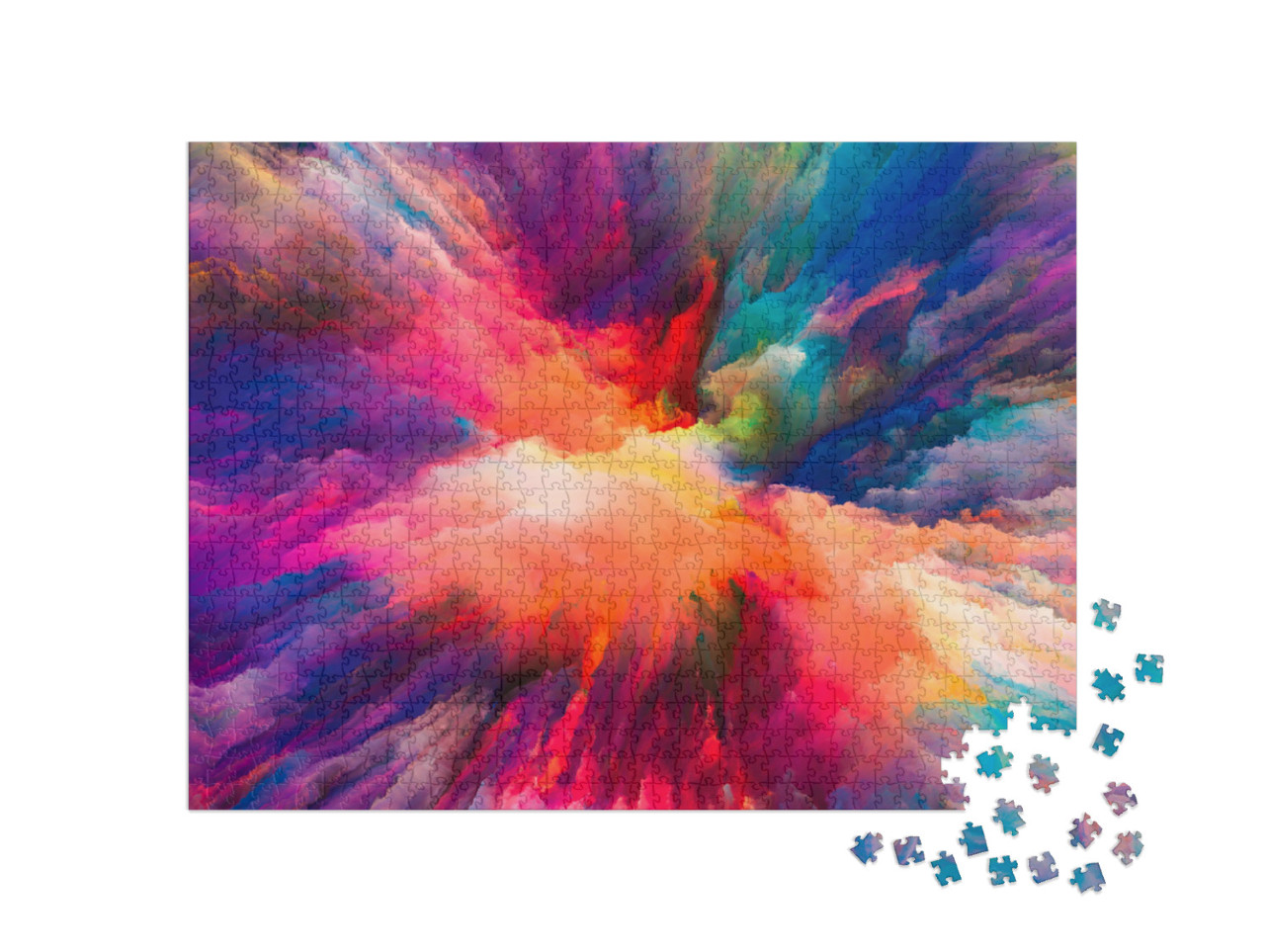 Color Splash Series. Background Design of Fractal Paint &... Jigsaw Puzzle with 1000 pieces