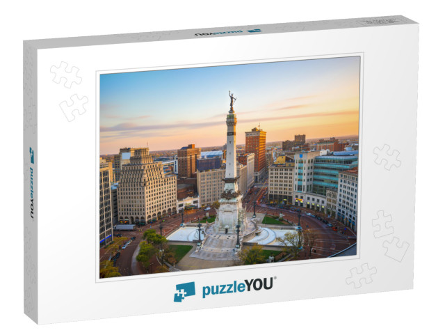 Indianapolis, Indiana, USA Skyline Over Monument Circle At... Jigsaw Puzzle