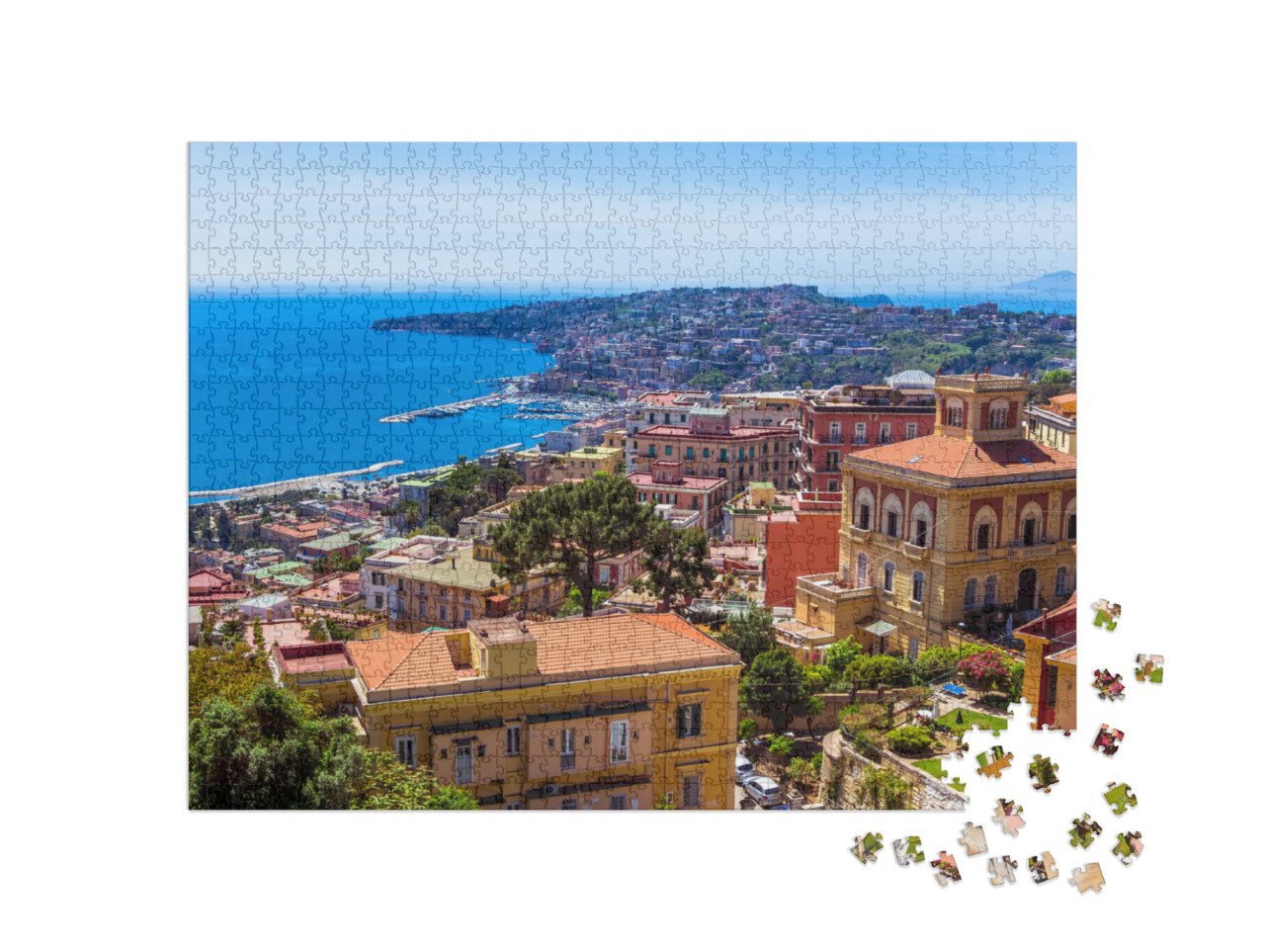 Aerial View from Hilltop Over Naples, Italy. View on Old... Jigsaw Puzzle with 1000 pieces